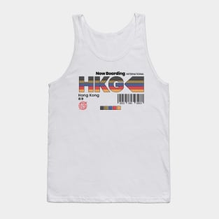 Vintage Hong Kong HKG Airport Label Retro Travel Tank Top